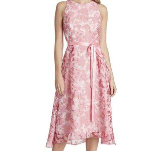 Tahari ASL Sleeveless Lace Overlay Flared Floral Skirt Party Dress, Size 10